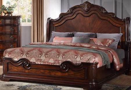 Galaxy Home Bombay Queen Panel Bed in Warm Cherry GHF-808857782403 image