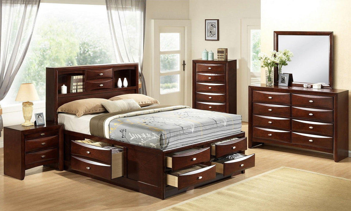 Galaxy Home Emily Full Storage Bed in Cherry GHF-808857992086