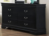 Galaxy Home Louis Phillipe 6 Drawer Dresser in Black GHF-808857914866 image