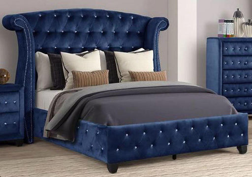 Galaxy Home Sophia King Upholstered Bed in Blue GHF-733569216352 image