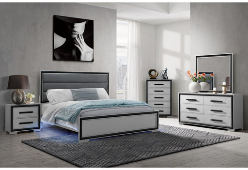 AMELIA GREY BLACK QUEEN BED GROUP W/LED image