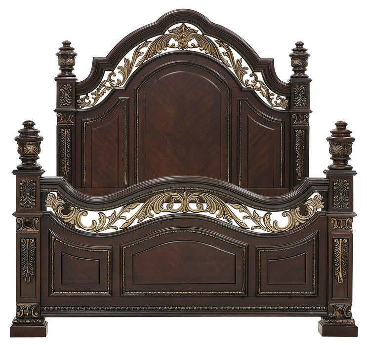 Homelegance Catalonia Queen Poster Bed in Cherry 1824-1