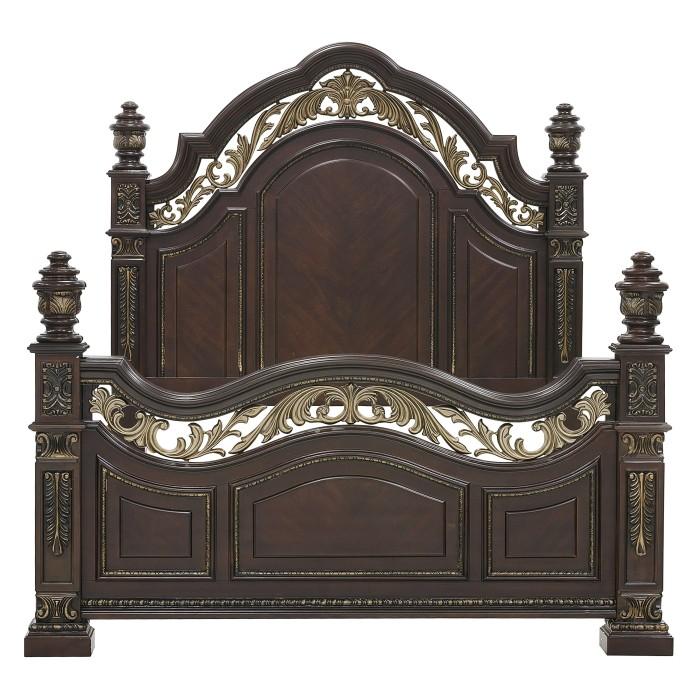 Homelegance Catalonia Queen Poster Bed in Cherry 1824-1 image