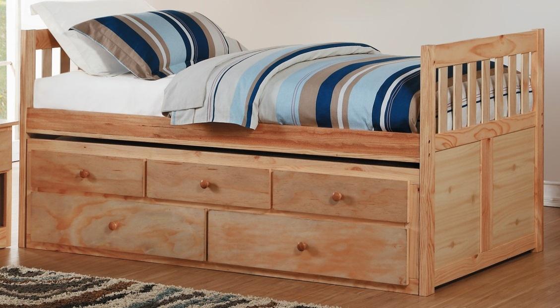 Bartly Twin/Twin Trundle Bed w/ 2 Storage Drawers in Natural B2043PR-1*