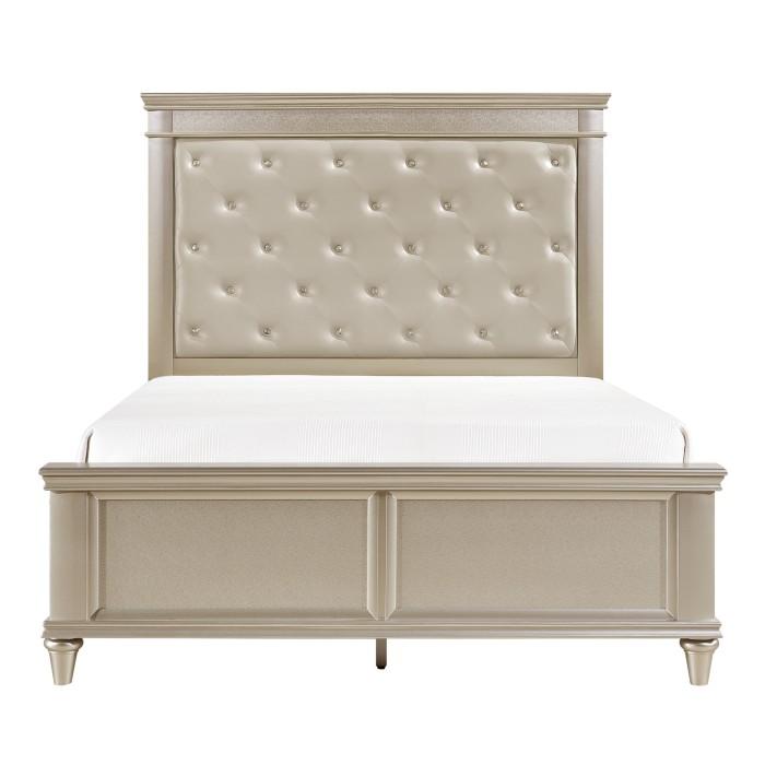 Celandine King Panel Bed in Pearl/Silver 1928K-1EK*
