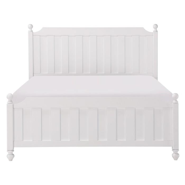 Wellsummer Full Panel Bed in White 1803WF-1* image