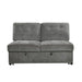 Homelegance Furniture Logansport Armless 2-Seater with Pull-out Bed in Gray 9401GRY-2A image
