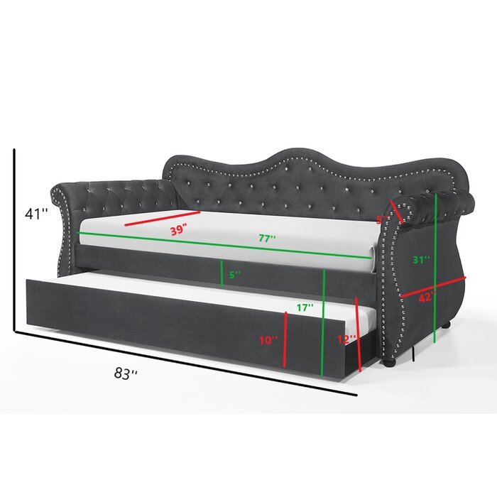 Galaxy Home Abby Twin DayBed in Gray