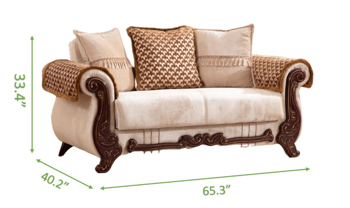 Galaxy Home Carmen Loveseat in Beige