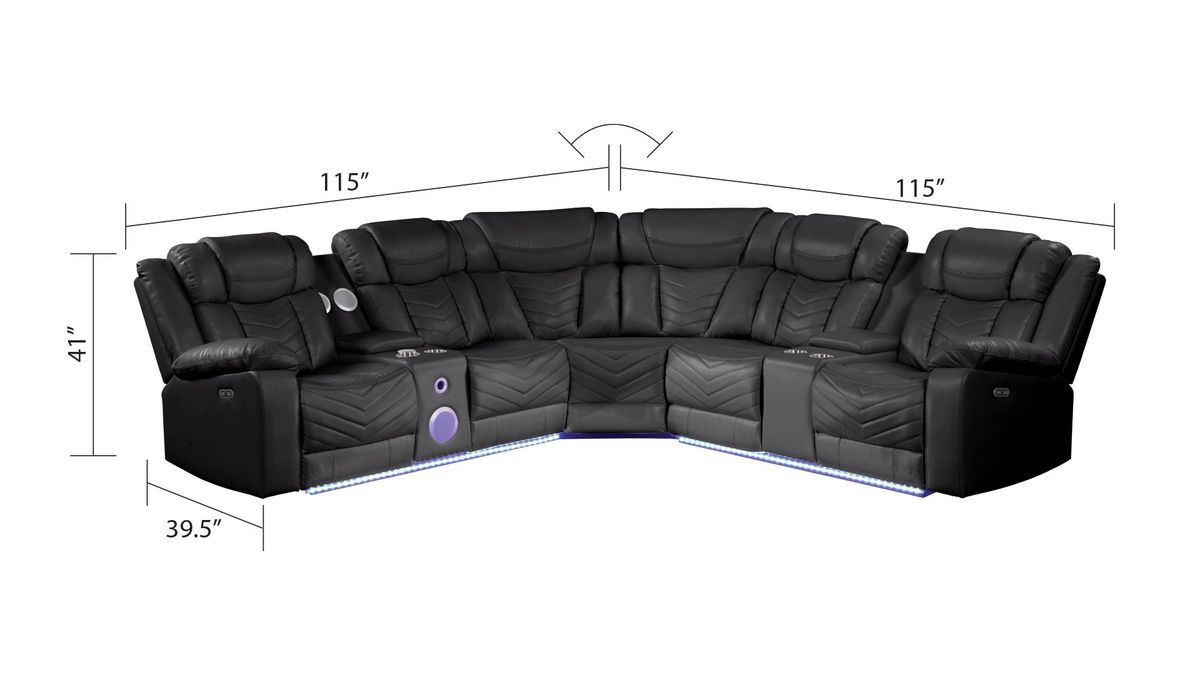 Galaxy Home Challenger Reversible Sectional Black