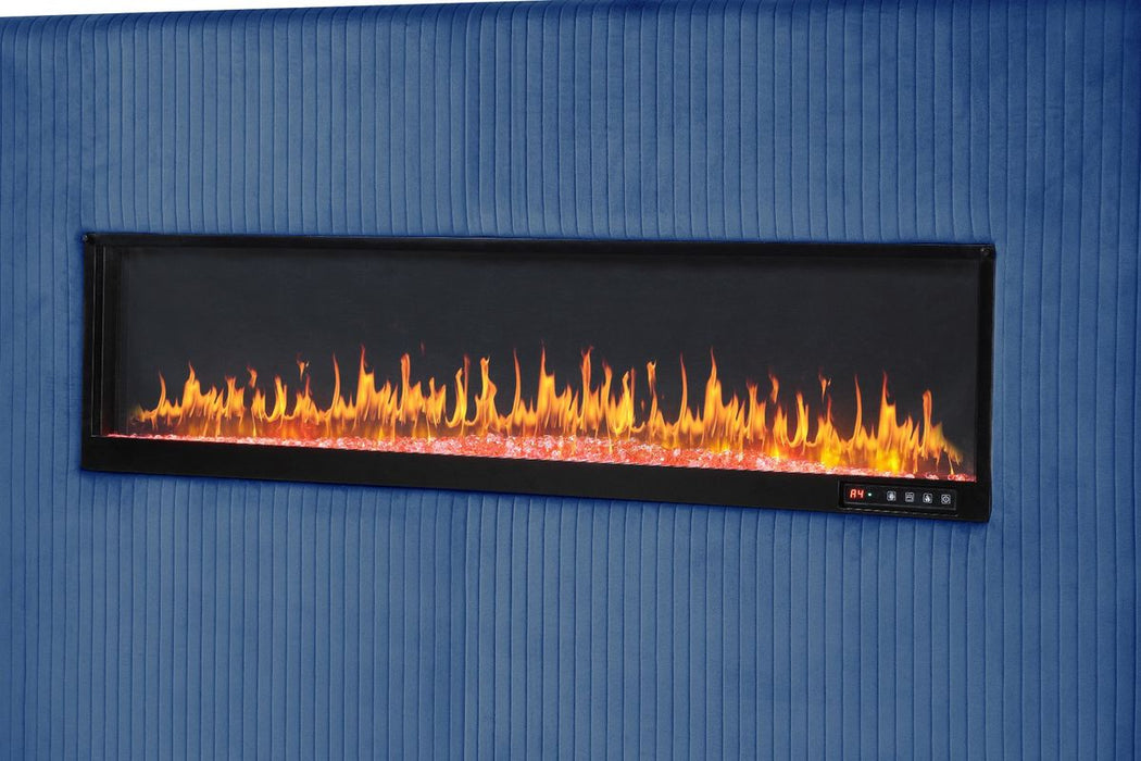 Galaxy Home Lizelle Queen Bed in with Ambient Lighting in Blue