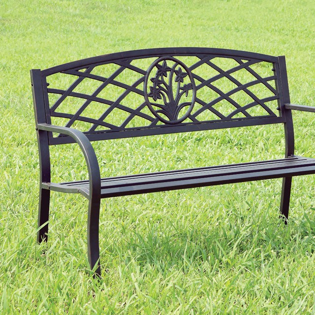 MINOT Black Patio Steel Bench image