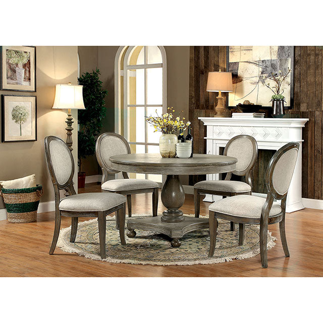 Kathryn Rustic Dark Oak/Beige Side Chair (2/CTN)