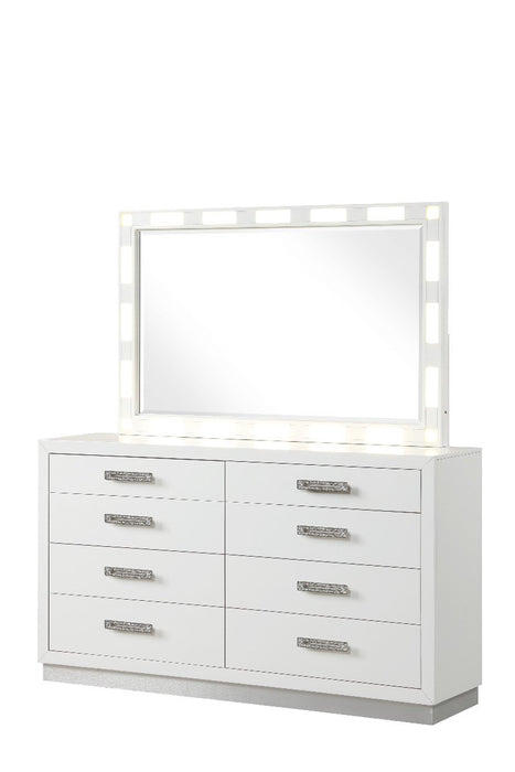 Galaxy Home Coco Solid Wood Mirror Milky White