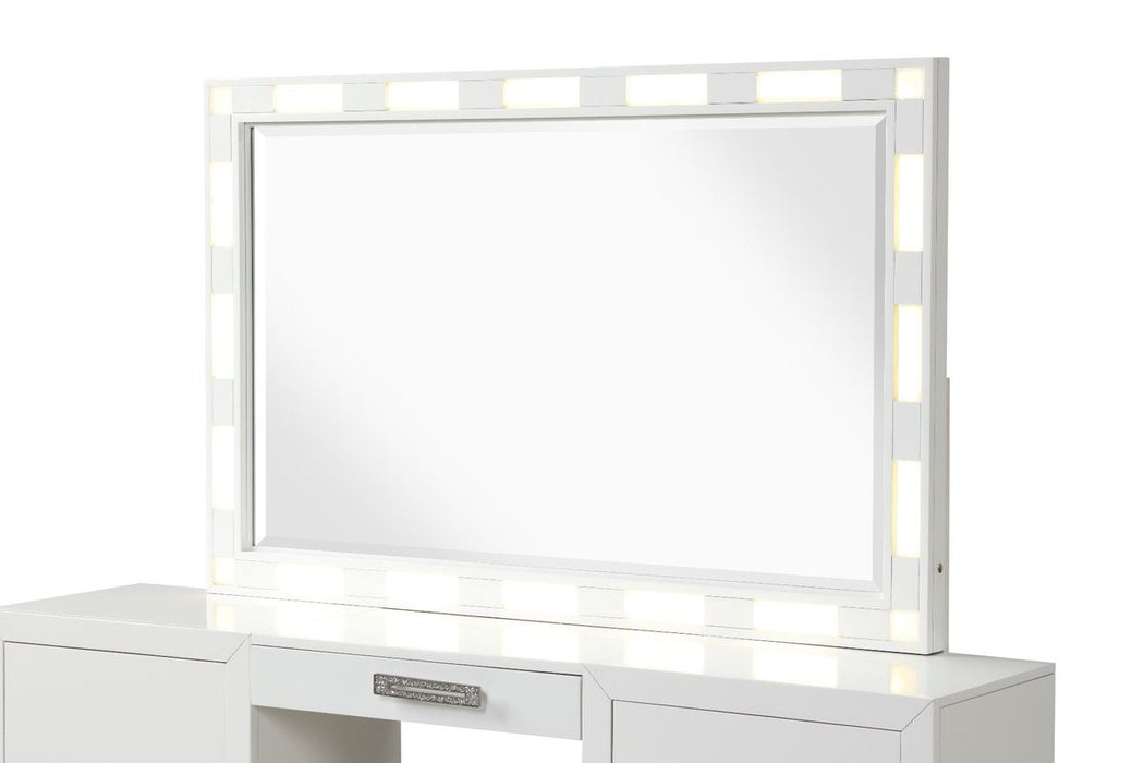 Galaxy Home Coco Solid Wood Mirror Milky White image
