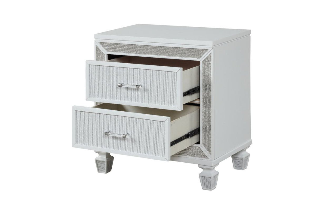 Galaxy Home Crystal Nightstand in White