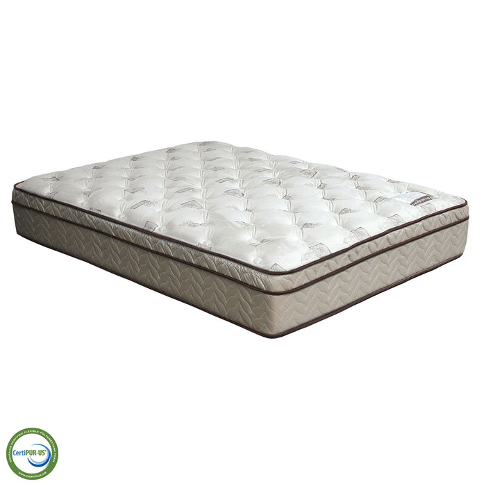 Lilium White/Brown 13" Euro Pillow Top Mattress, Cal.King