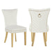 Galaxy Home Eva Gold Legs Dining Chair (Set of 2) in Beige image