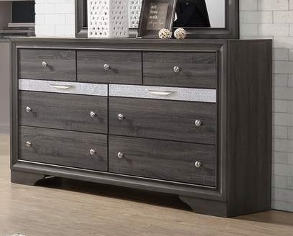 Galaxy Home Matrix 7 Drawer Dresser in Gray image
