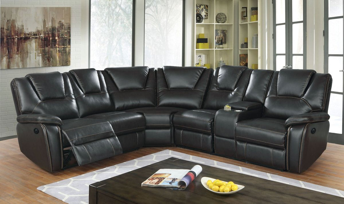 Galaxy Home Hong Kong Power Reclining Sectional in Black image