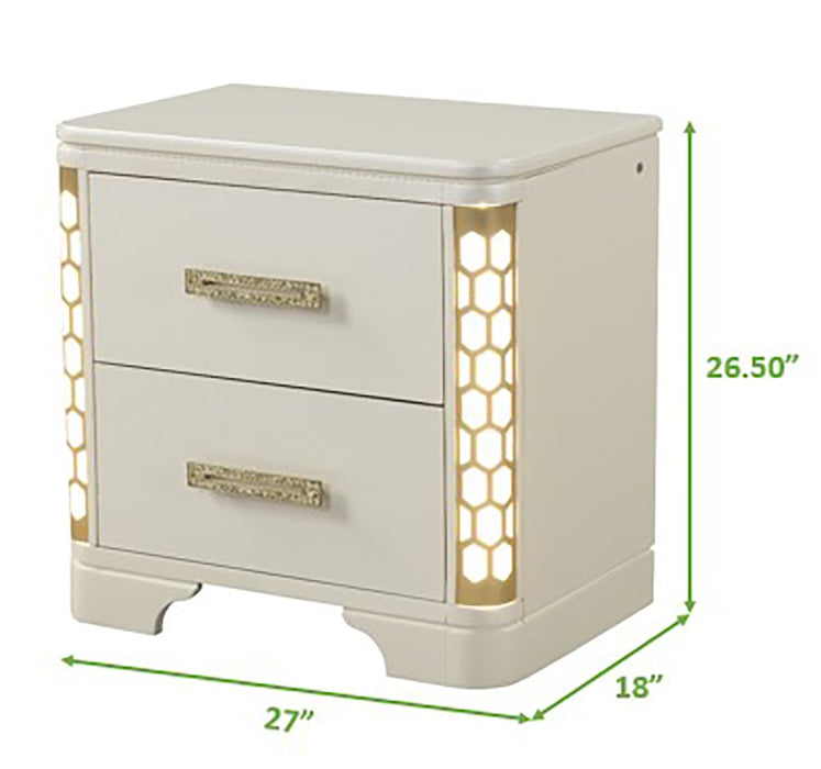 Galaxy Home Jasmine Nightstand in Beige