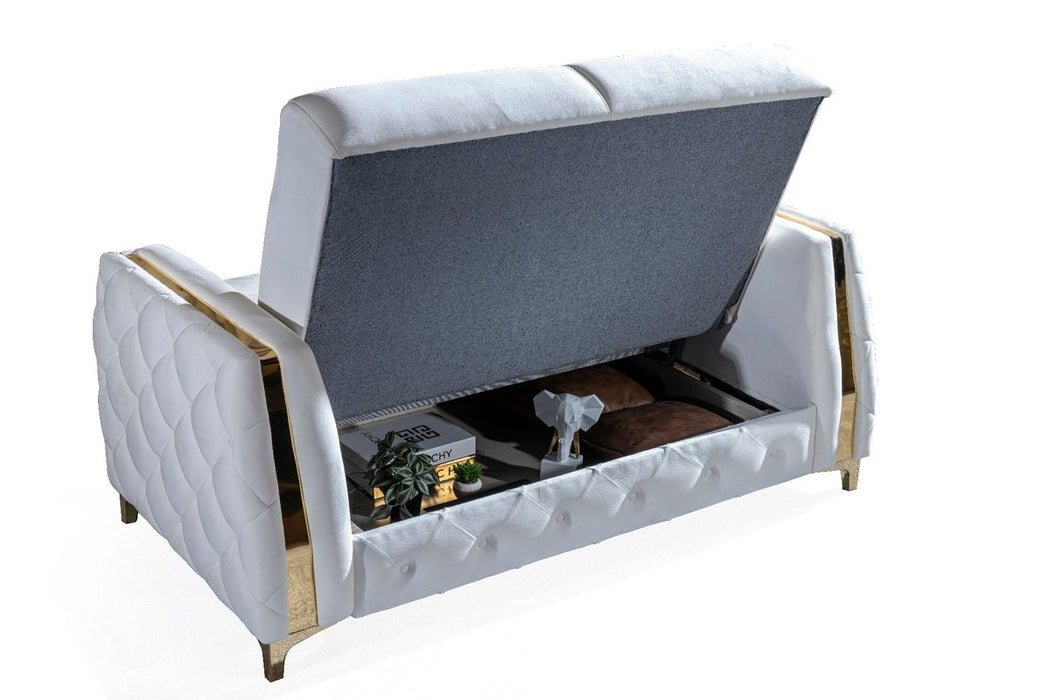 Galaxy Home Lust Loveseat in Off White