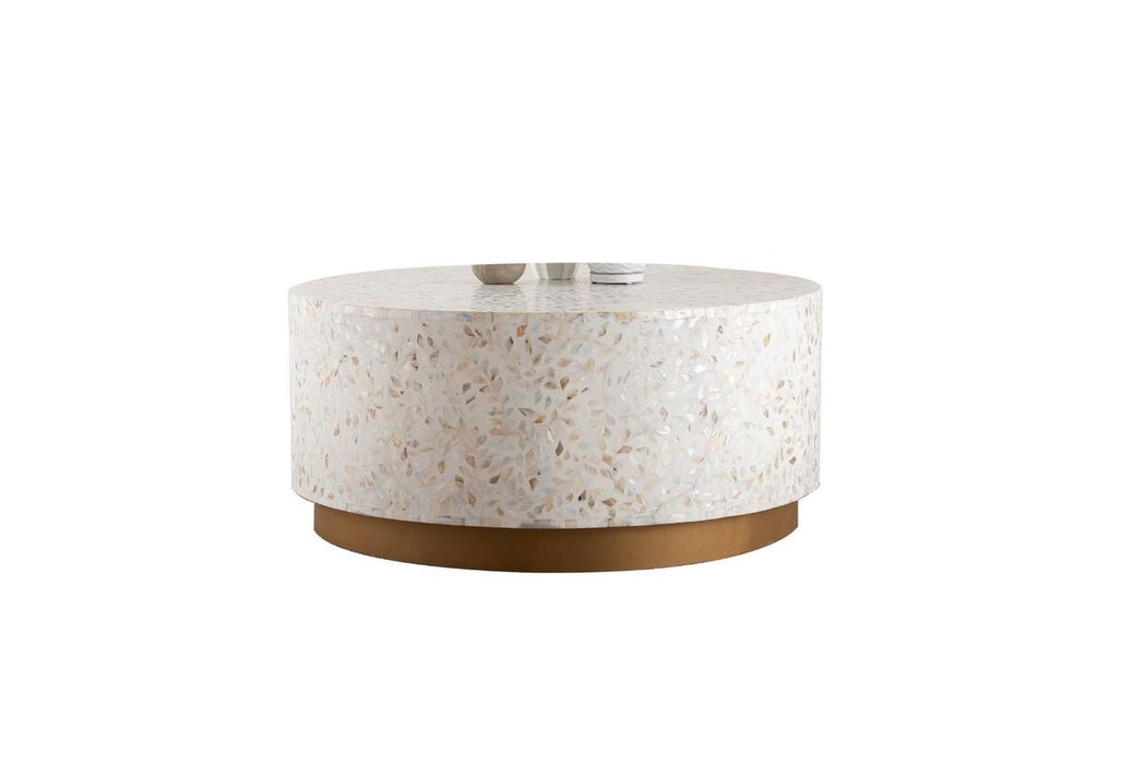 Galaxy Home Modern Luxe Coffee Table in Ivory image