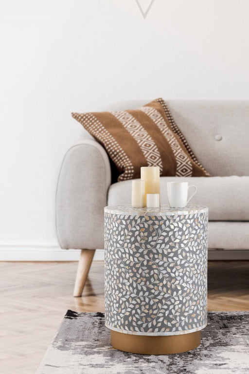 Galaxy Home Modern Luxe End Table in Gray image