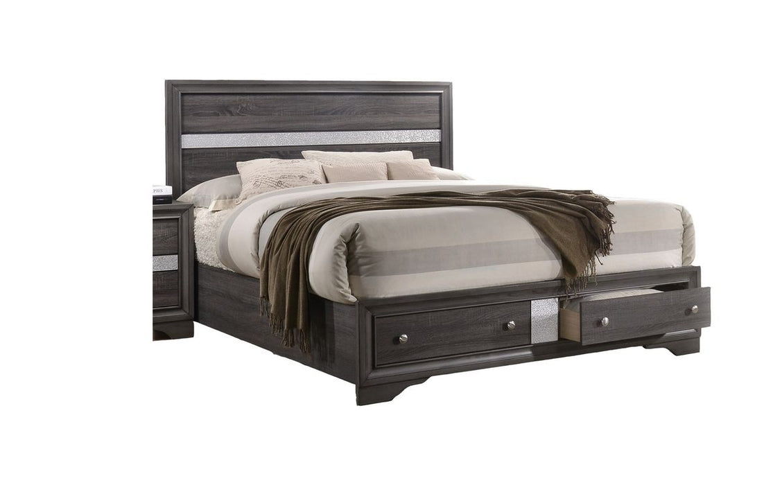 Galaxy Home Matrix King Bed in Gray