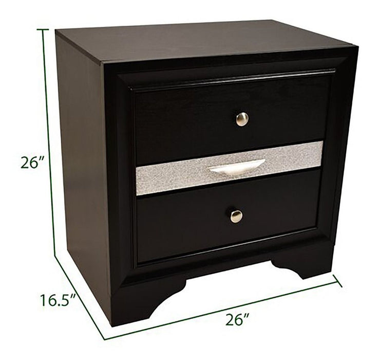 Galaxy Home Matrix Nightstand in Black