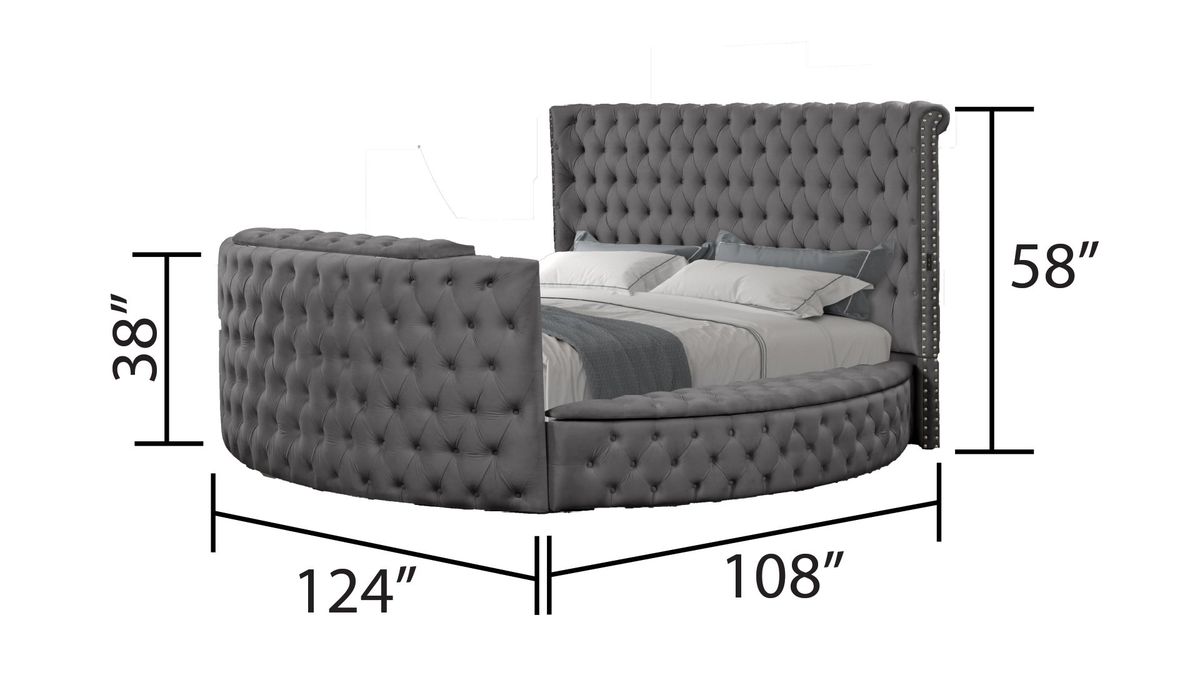 Galaxy Home Maya King Bed in Gray