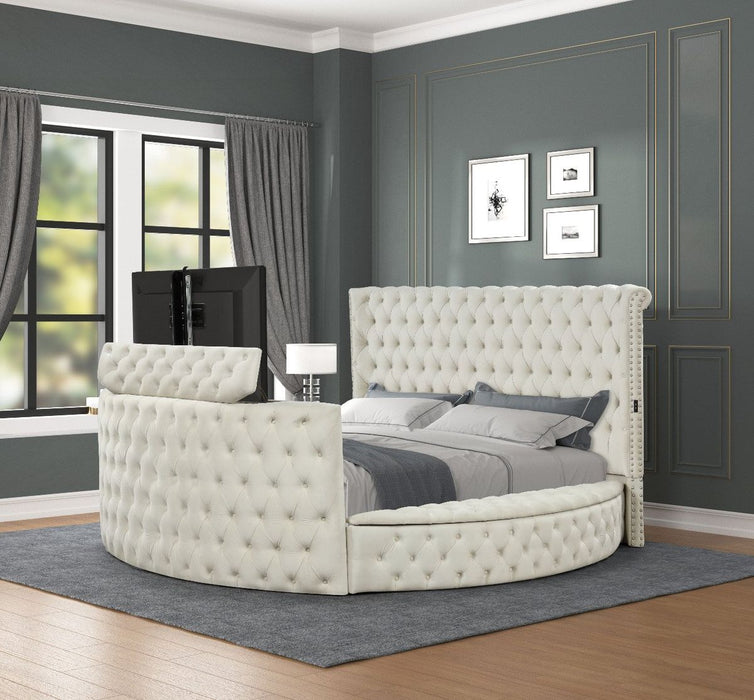 Galaxy Home Maya Queen Bed in Cream
