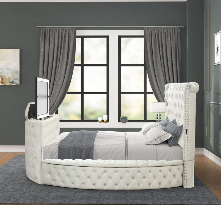 Galaxy Home Maya Queen Bed in Cream