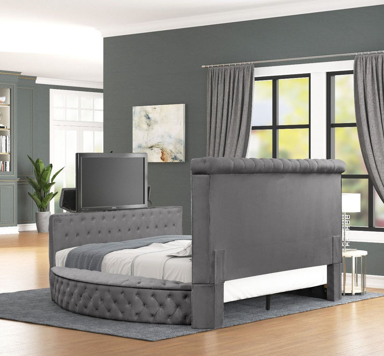 Galaxy Home Maya King Bed in Gray