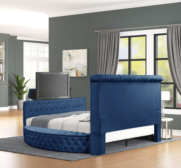 Galaxy Home Maya Queen Bed in Navy