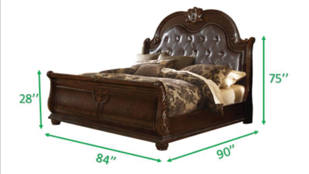 Galaxy Home Roma King Bed in Dark Walnut