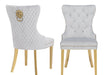 Galaxy Home Simba Gold Legs Dining Chair (Set of 2) in Silver image