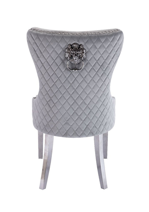 Galaxy Home Simba Stainless Steel Legs Dining Chair (Set of 2) in Silver