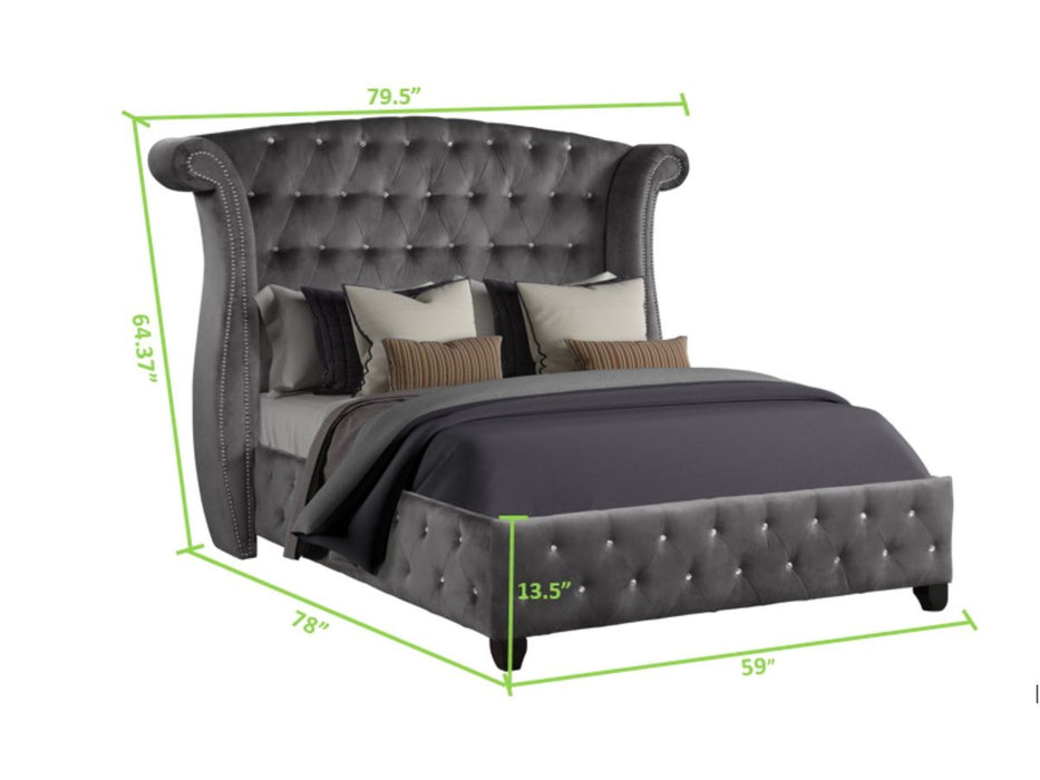 Galaxy Home Sophia Full Bed in Gray