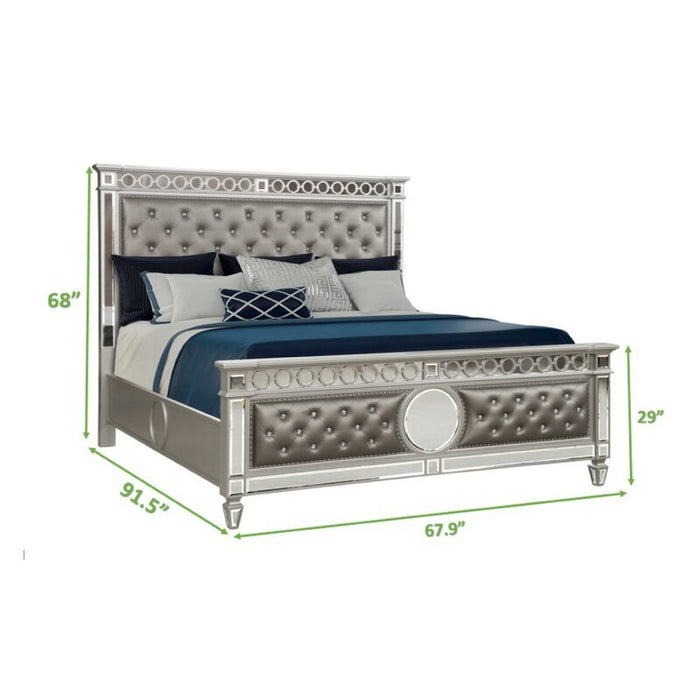 Galaxy Home Symphony Queen Bed in Silver