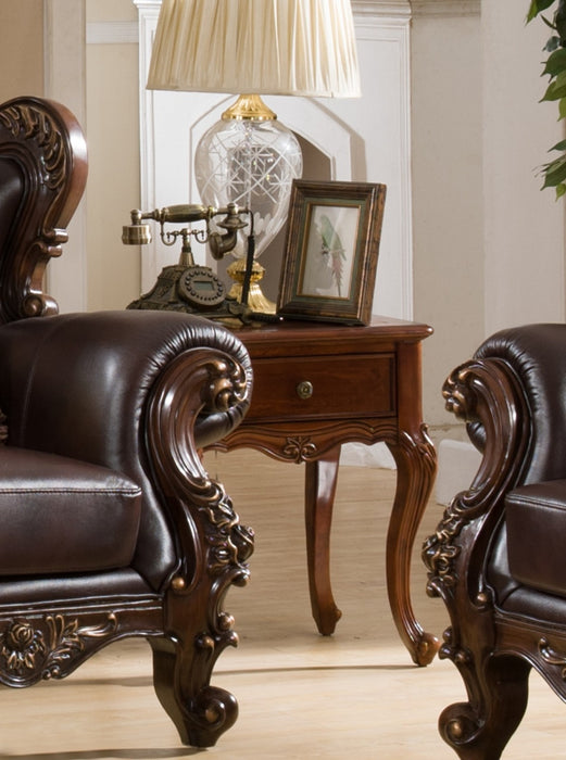 Cosmos Vanessa End Table w/Marble in Dark Walnut image