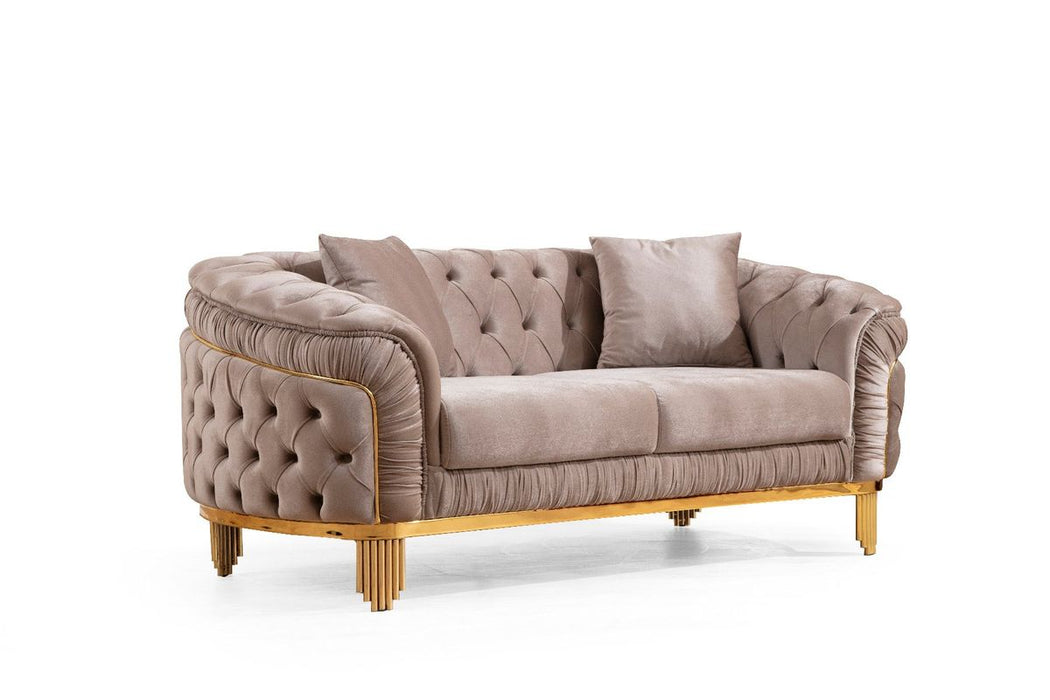 Galaxy Home Vanessa Loveseat in Taupe